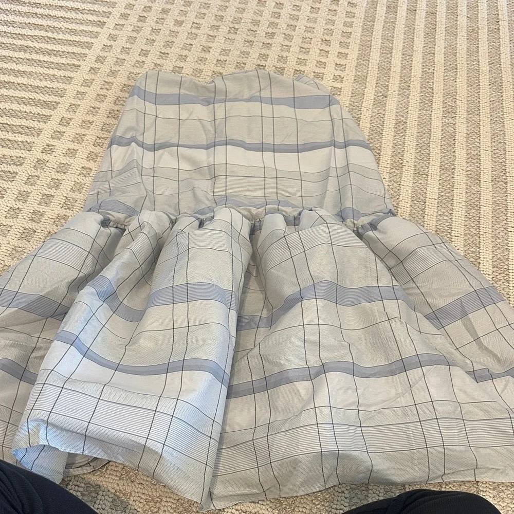Club Monaco Plaid Maxi Skirt - White and Gray